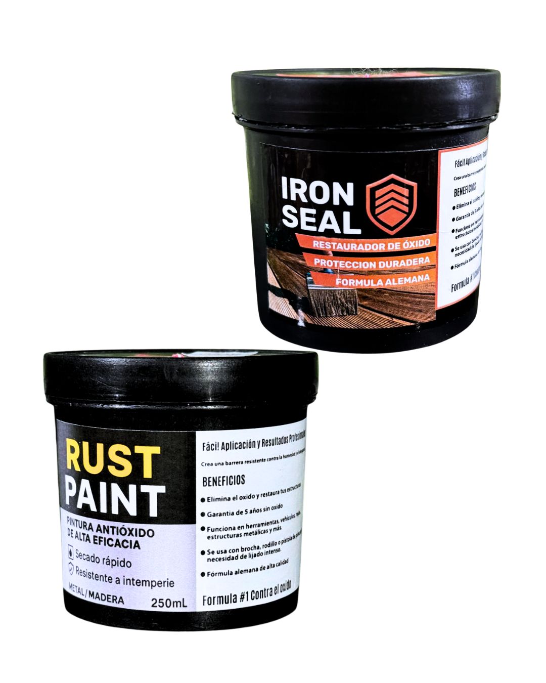 1 iron seal 250mL + 1 rust paint 250mL - COLOR: NEGRO